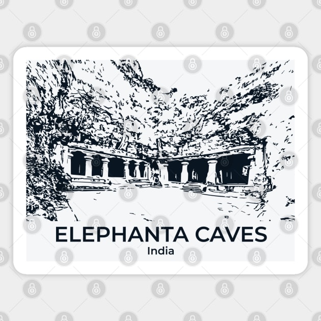 Elephanta Caves - India Magnet by Lakeric
